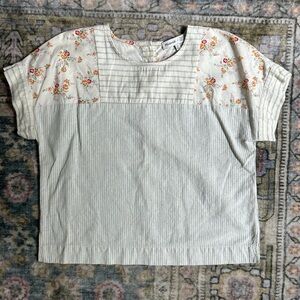 Madewell Denim Project Patchwork Blouse